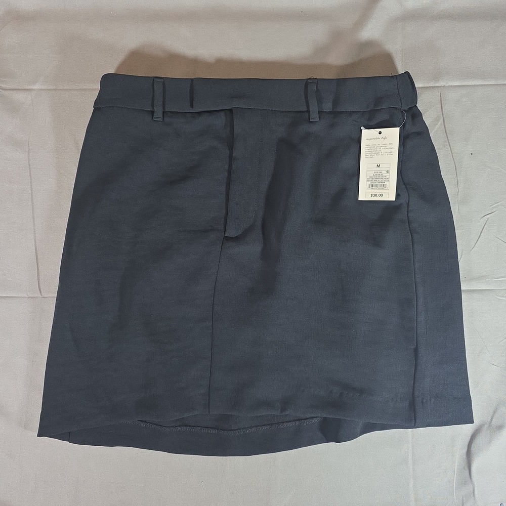 A New‎ Day Womens Black Mini Linen Everyday Casual Day Out Skirt Size Medium